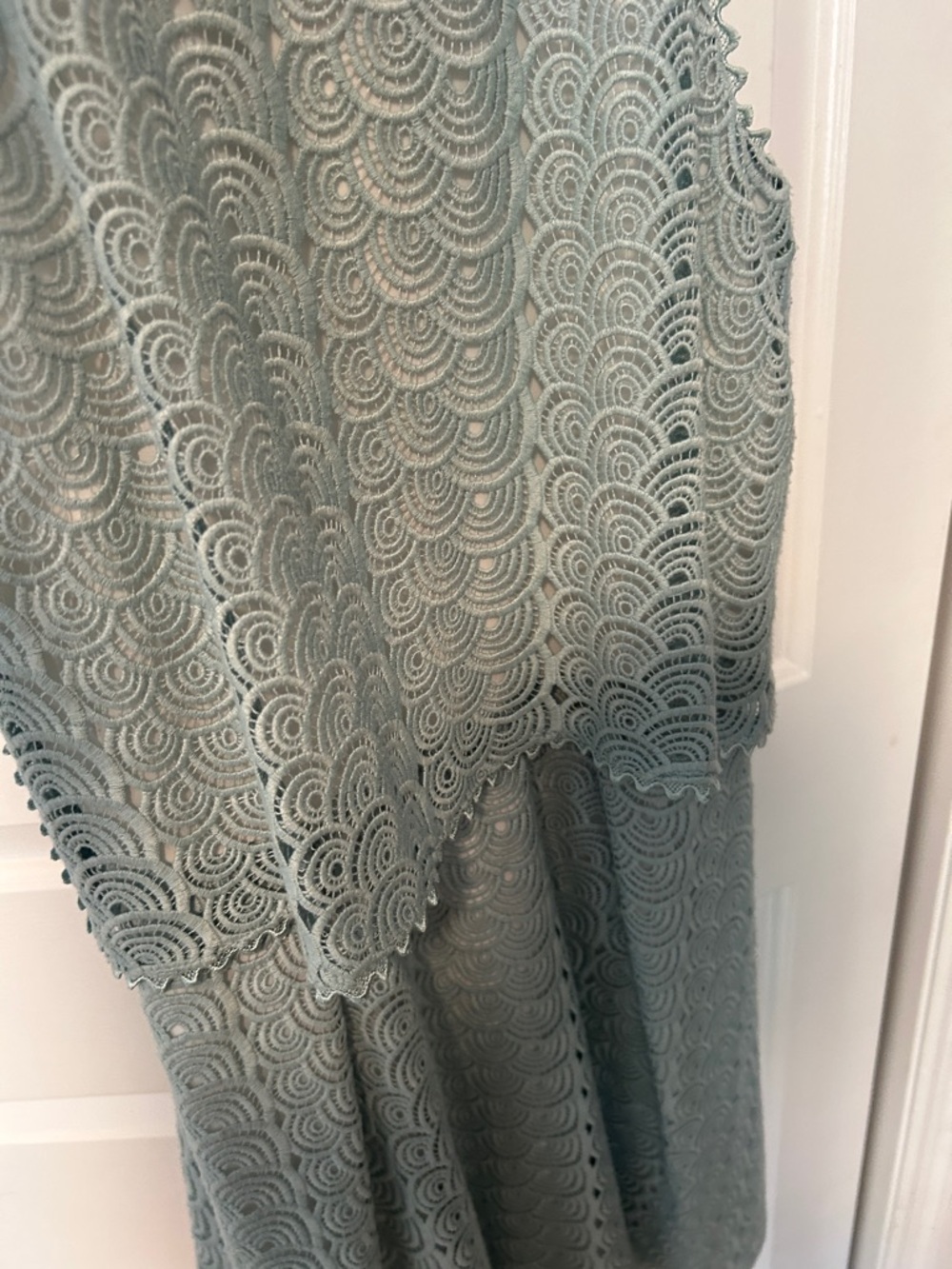 Reiss Pale Green Scalloped Lace Dress Set - Picture 8 of 8